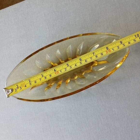 Indiana Glass Amber Oval Banana Boat 9" relish candy dish vintage depression - Picture 4 of 10